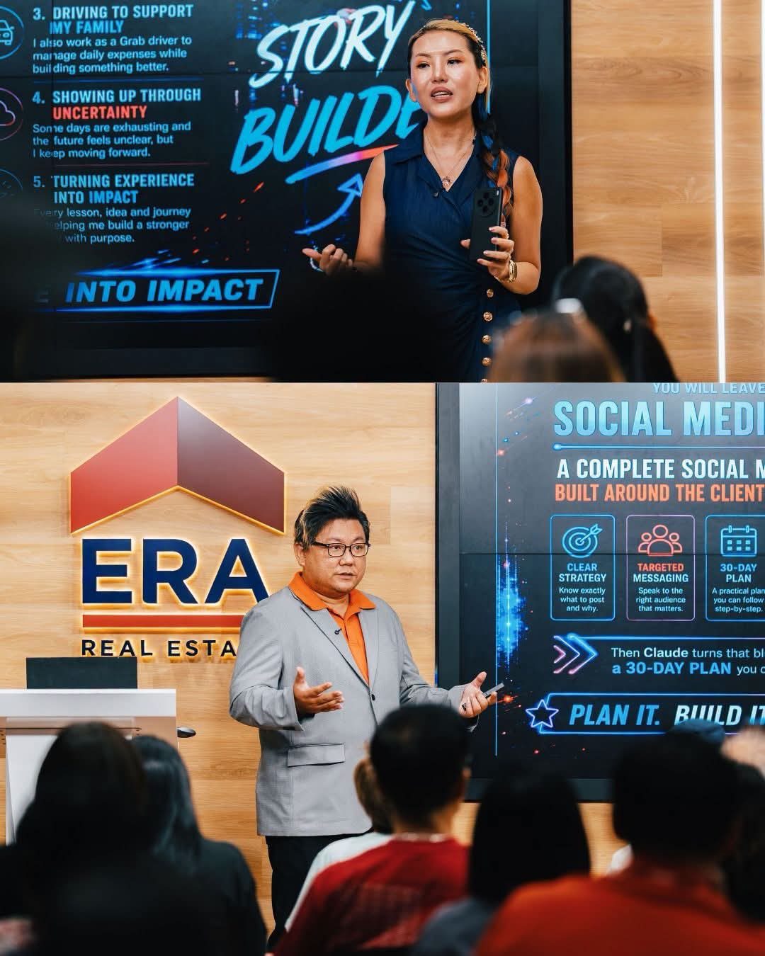 Jessie Ting presenting Story Builder, and a social media session delivered for ERA Real Estate